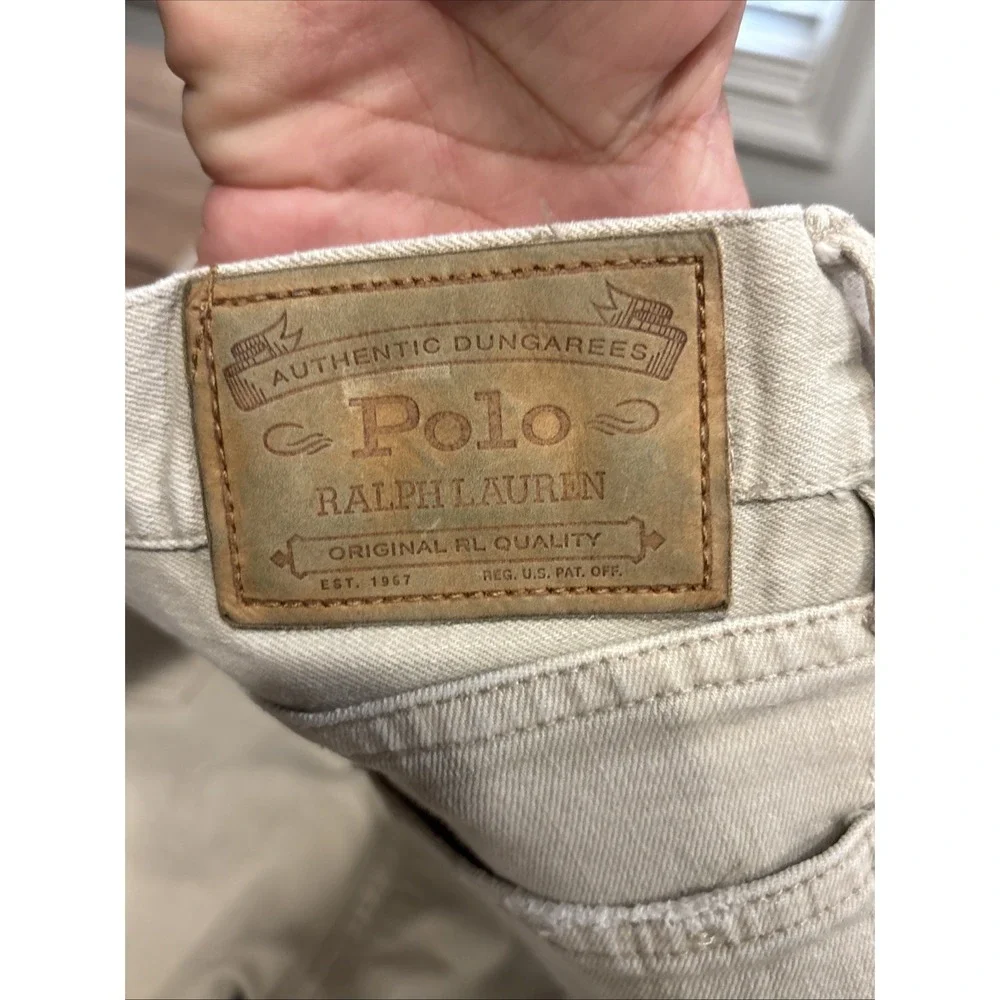 Polo RALPH LAUREN The Varick Slim Straight Stretch 36x32‎ Stone Color Jeans